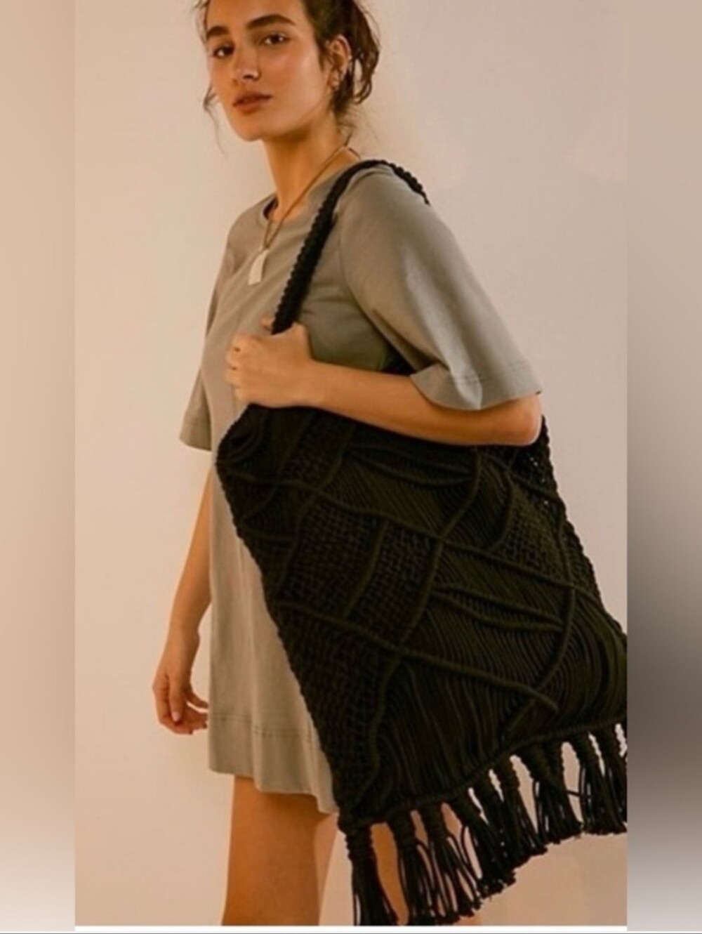 Free People Adria Macrame Tote. NWT.